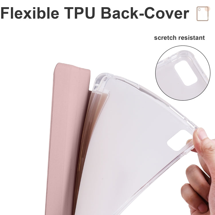For Honor V6 10.4 inch 3-folding Transparent TPU Smart Leather Tablet Case