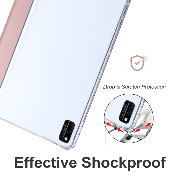 For Honor V6 10.4 inch 3-folding Transparent TPU Smart Leather Tablet Case