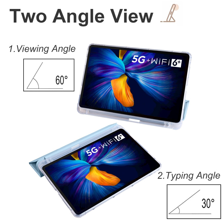 For Honor V6 10.4 inch 3-folding Transparent TPU Smart Leather Tablet Case