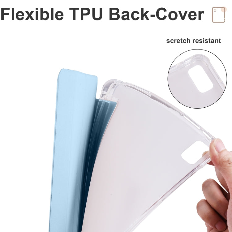 For Honor V6 10.4 inch 3-folding Transparent TPU Smart Leather Tablet Case