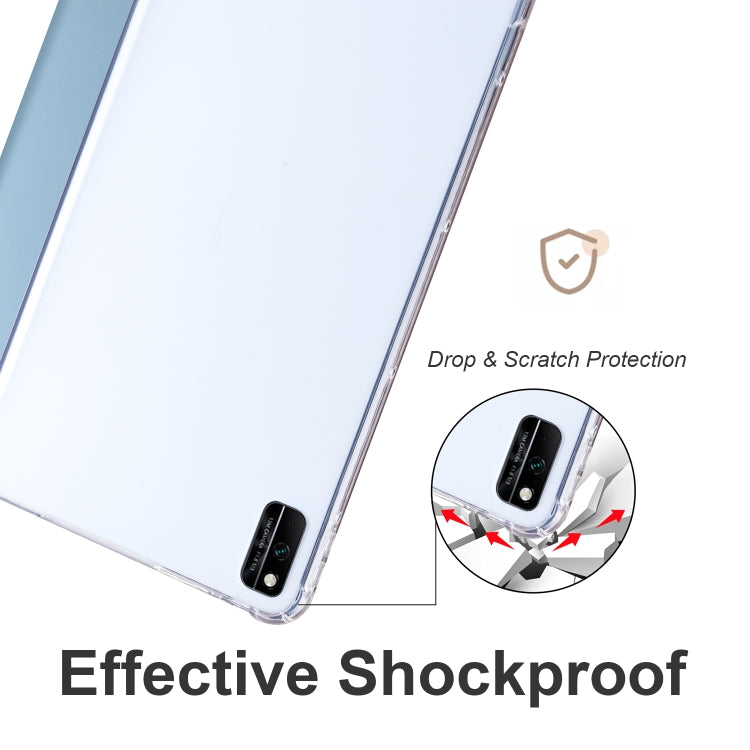 For Honor V6 10.4 inch 3-folding Transparent TPU Smart Leather Tablet Case