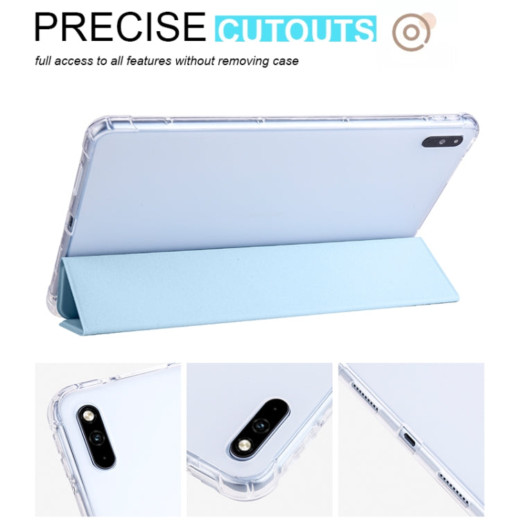 For Honor V6 10.4 inch 3-folding Transparent TPU Smart Leather Tablet Case