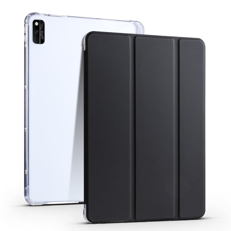 For Honor V6 10.4 inch 3-folding Transparent TPU Smart Leather Tablet Case