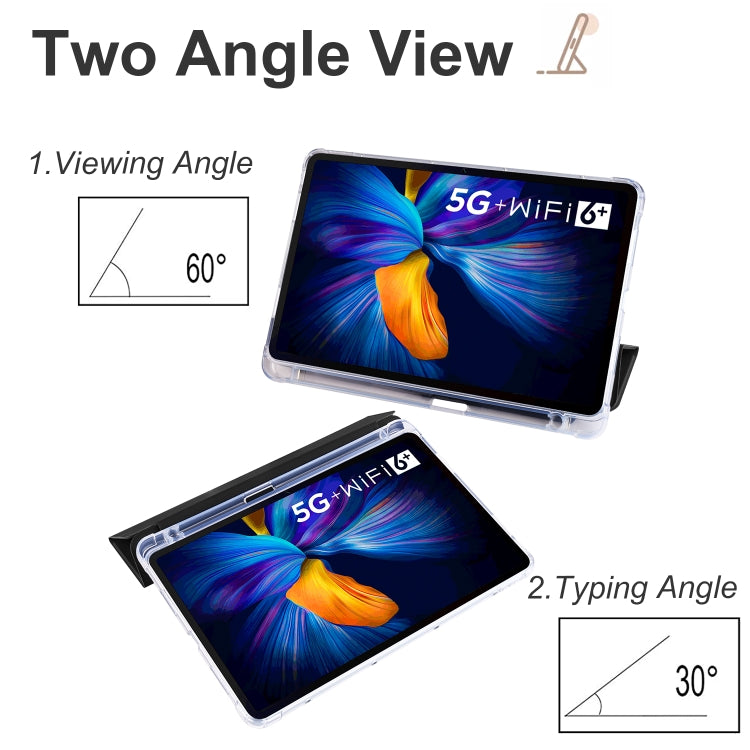 For Honor V6 10.4 inch 3-folding Transparent TPU Smart Leather Tablet Case