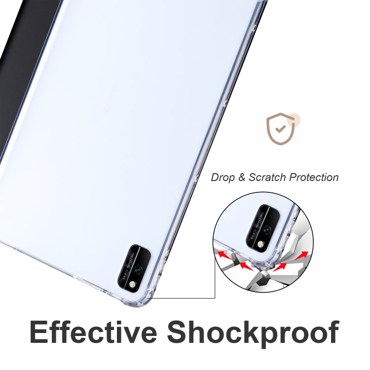 For Honor V6 10.4 inch 3-folding Transparent TPU Smart Leather Tablet Case