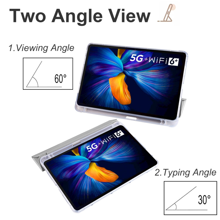 For Honor V6 10.4 inch 3-folding Transparent TPU Smart Leather Tablet Case