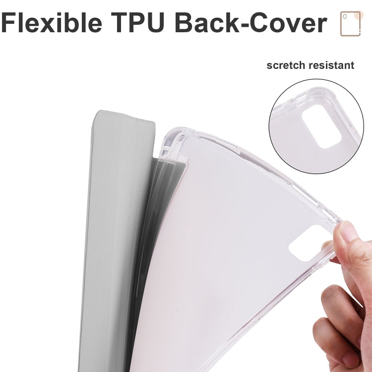 For Honor V6 10.4 inch 3-folding Transparent TPU Smart Leather Tablet Case