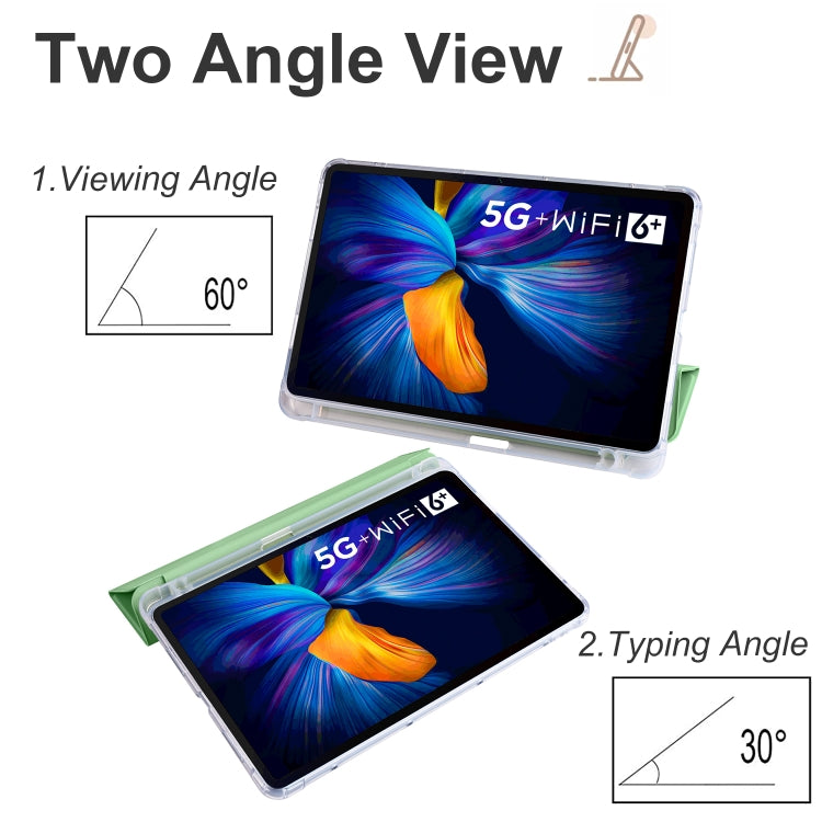 For Honor V6 10.4 inch 3-folding Transparent TPU Smart Leather Tablet Case