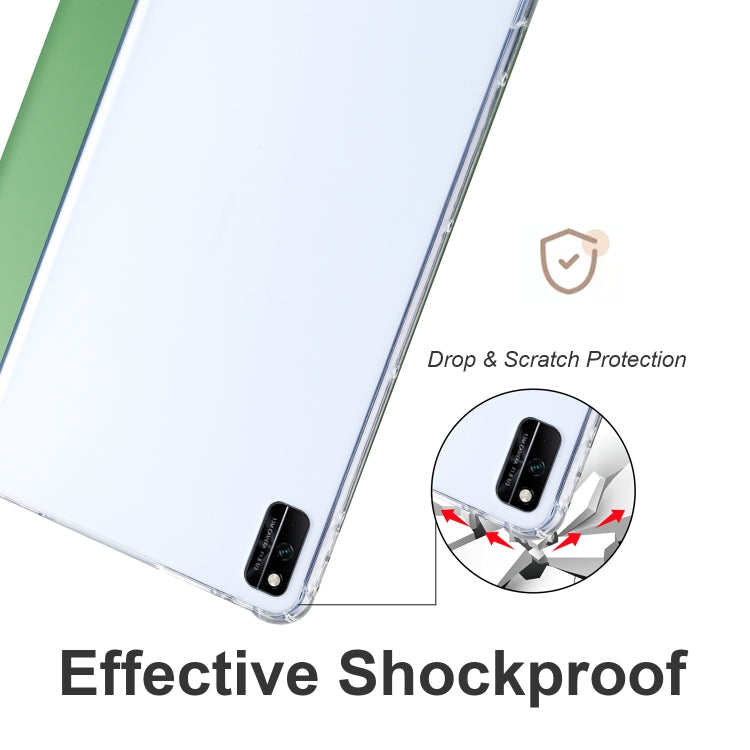 For Honor V6 10.4 inch 3-folding Transparent TPU Smart Leather Tablet Case