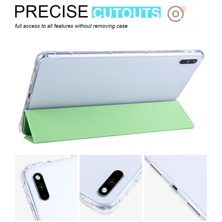For Honor V6 10.4 inch 3-folding Transparent TPU Smart Leather Tablet Case