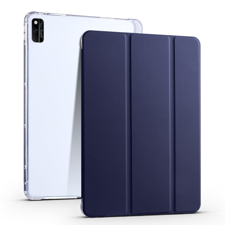 For Honor V6 10.4 inch 3-folding Transparent TPU Smart Leather Tablet Case