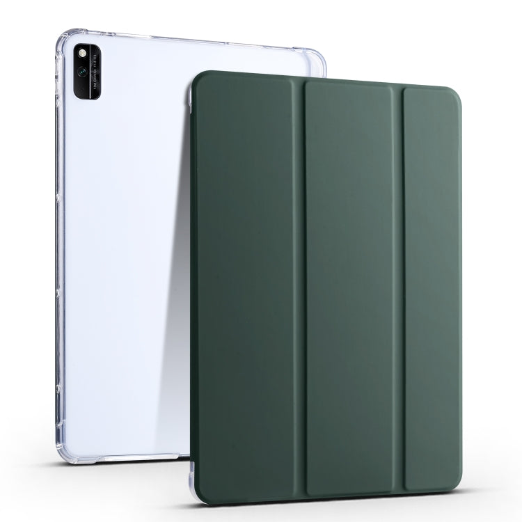 For Honor V6 10.4 inch 3-folding Transparent TPU Smart Leather Tablet Case