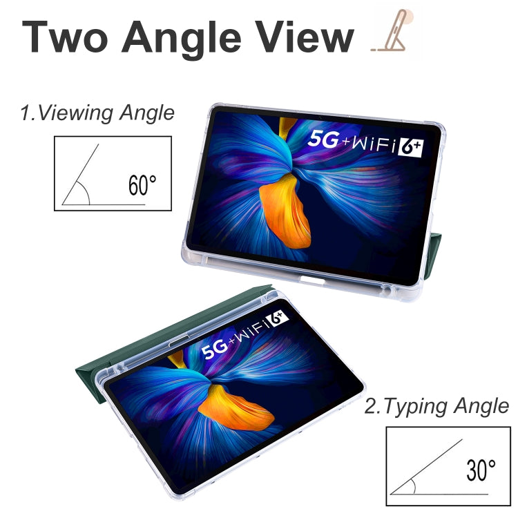 For Honor V6 10.4 inch 3-folding Transparent TPU Smart Leather Tablet Case