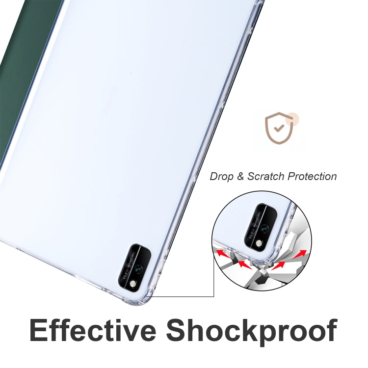 For Honor V6 10.4 inch 3-folding Transparent TPU Smart Leather Tablet Case