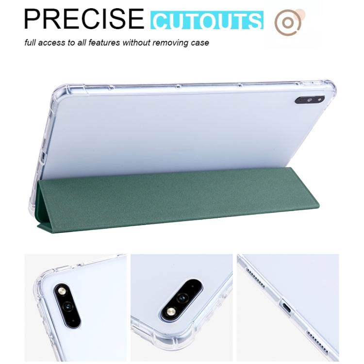 For Honor V6 10.4 inch 3-folding Transparent TPU Smart Leather Tablet Case
