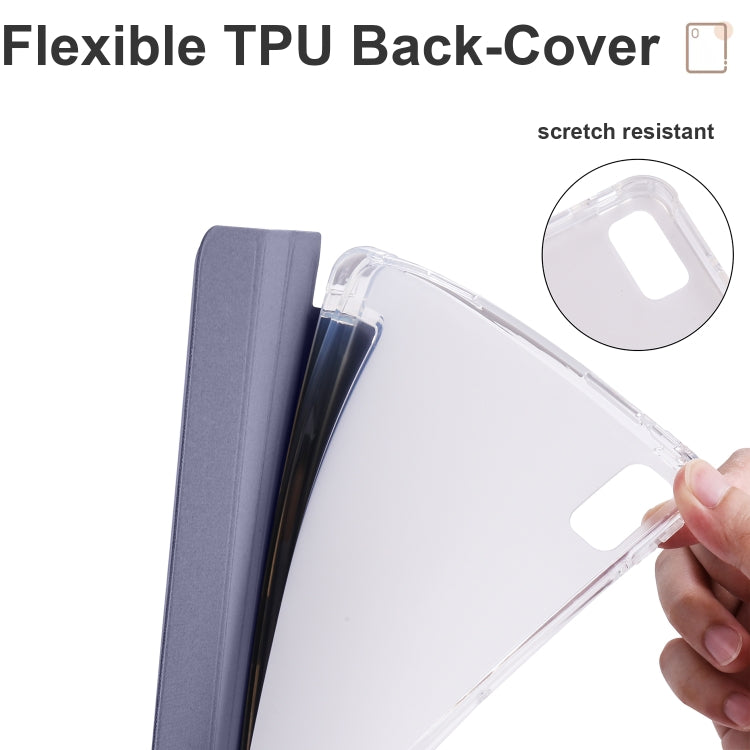 For Honor V6 10.4 inch 3-folding Transparent TPU Smart Leather Tablet Case