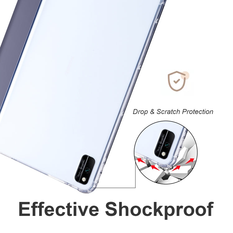 For Honor V6 10.4 inch 3-folding Transparent TPU Smart Leather Tablet Case