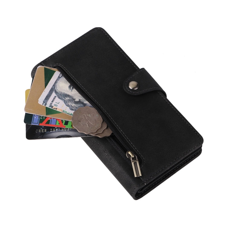 For Google Pixel 6a Rivet Buckle 9 Cards Three Fold Leather Phone Case
