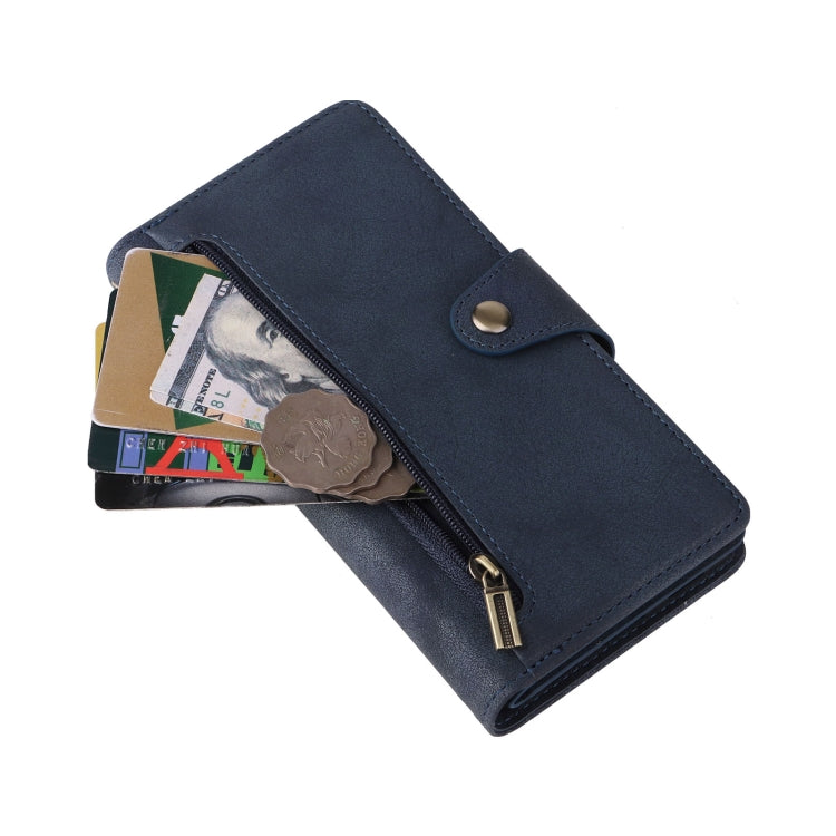 For Google Pixel 6a Rivet Buckle 9 Cards Three Fold Leather Phone Case