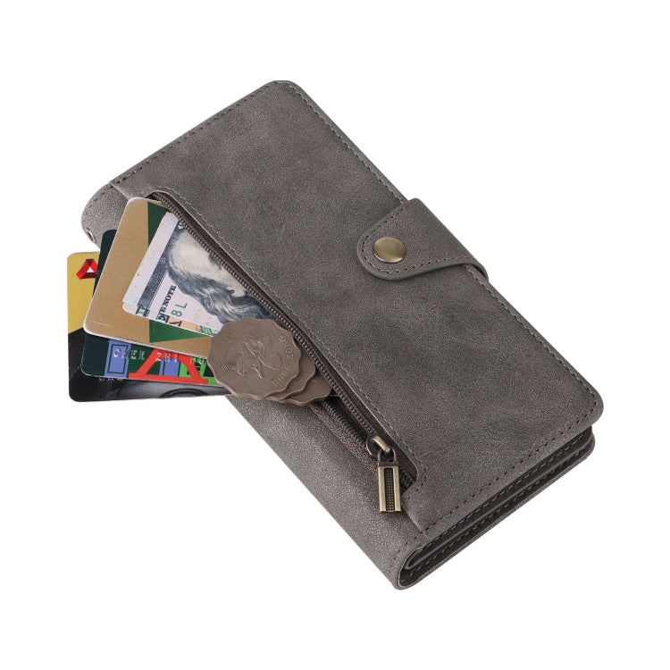 For Google Pixel 6a Rivet Buckle 9 Cards Three Fold Leather Phone Case