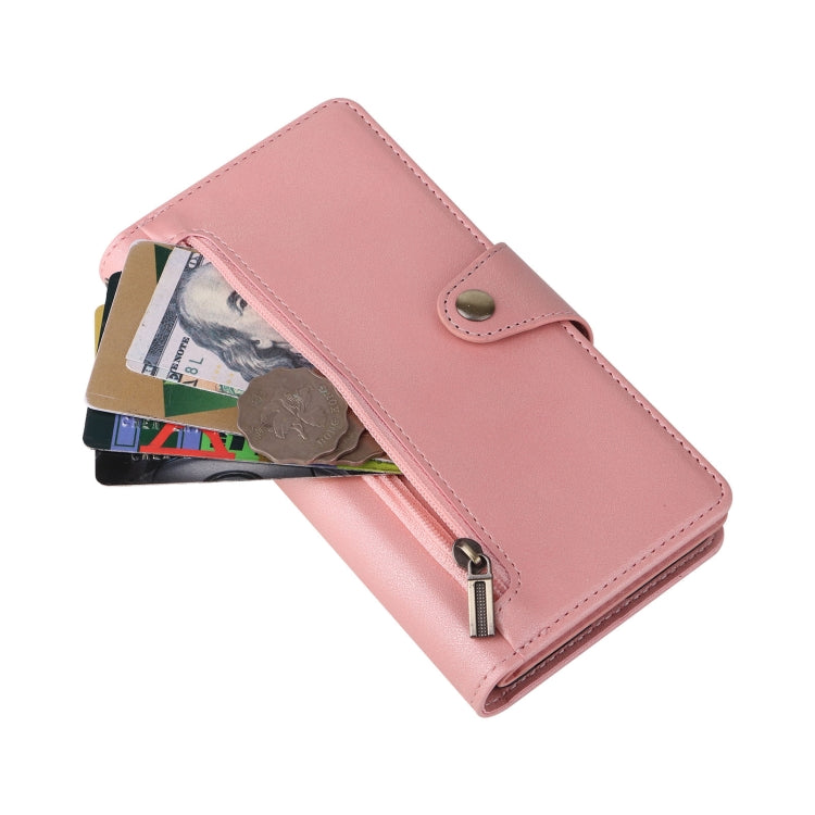 For Google Pixel 6a Rivet Buckle 9 Cards Three Fold Leather Phone Case