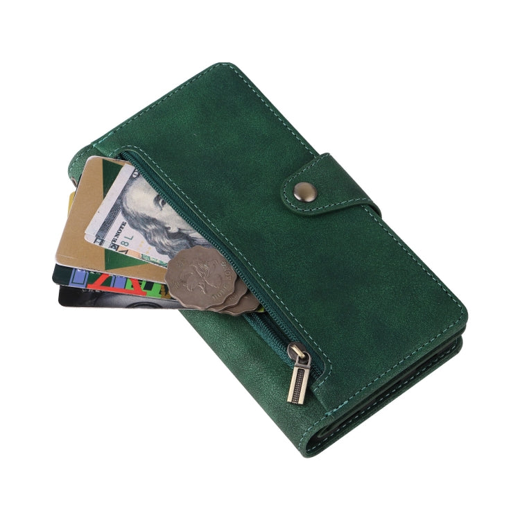 For Google Pixel 6a Rivet Buckle 9 Cards Three Fold Leather Phone Case