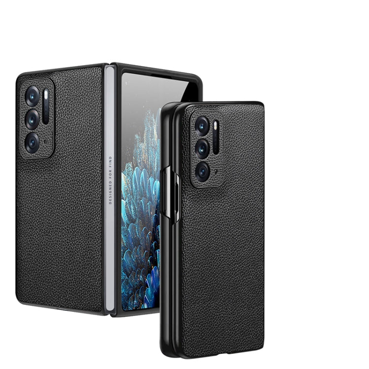 For OPPO Find N Litchi Texture Genuine Leather Phone Case