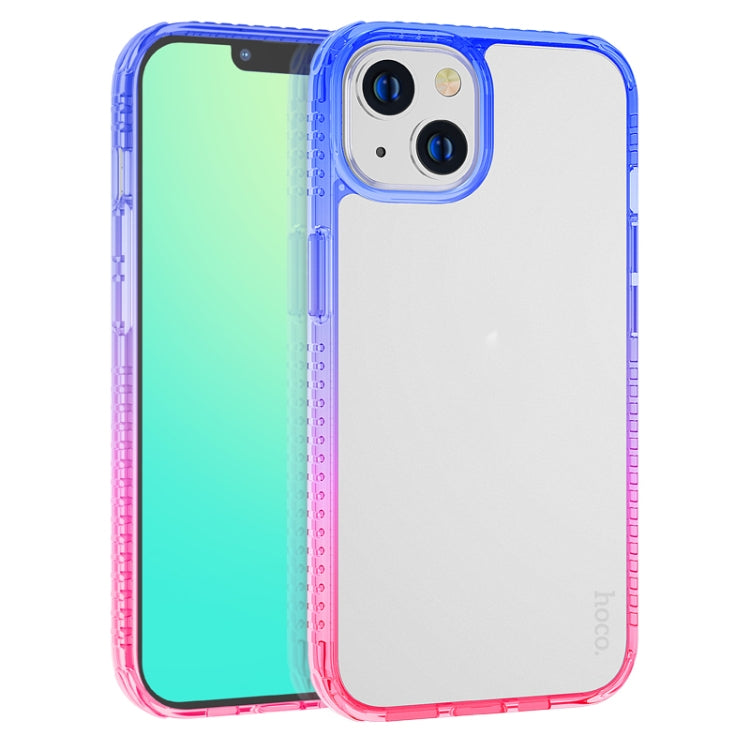 For iPhone 14 Plus hoco Rainbow Gradient Skin Feel Phone Case