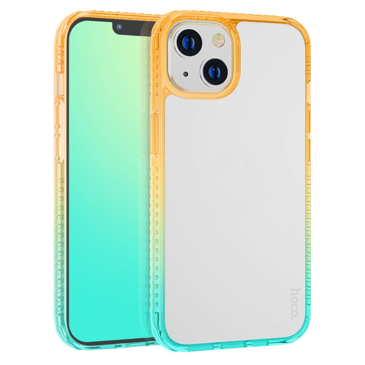 For iPhone 14 Plus hoco Rainbow Gradient Skin Feel Phone Case
