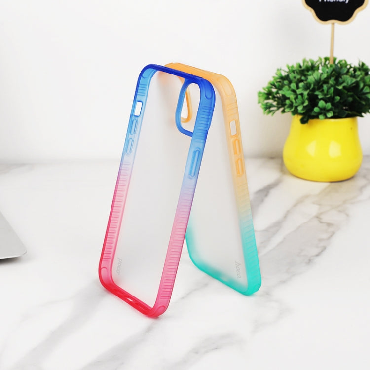For iPhone 14 Plus hoco Rainbow Gradient Skin Feel Phone Case