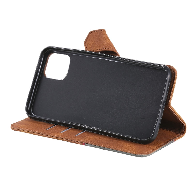 For iPhone 14 Pro Three-color Stitching Leather Case