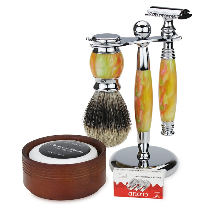 FK-6W Men Manual Shaving Razor Kit with Shaving Brush / Bowl / Soap / Brush Stand / Blades