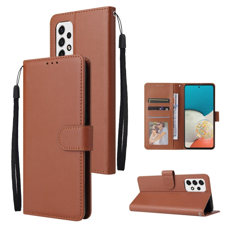 For Samsung Galaxy A53 5G 3 Card Slots Multifunctional Leather Phone Case