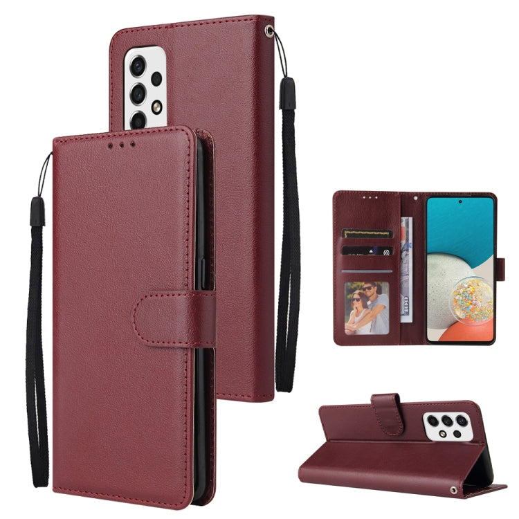 For Samsung Galaxy A53 5G 3 Card Slots Multifunctional Leather Phone Case