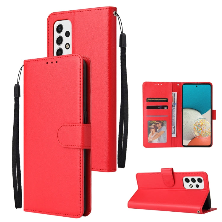 For Samsung Galaxy A53 5G 3 Card Slots Multifunctional Leather Phone Case