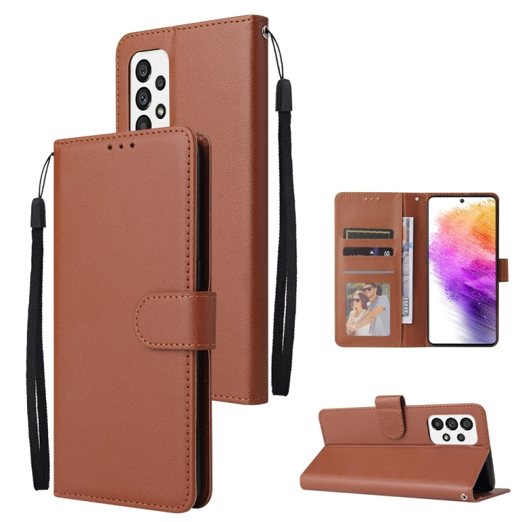 For Samsung Galaxy A73 5G 3 Card Slots Multifunctional Leather Phone Case