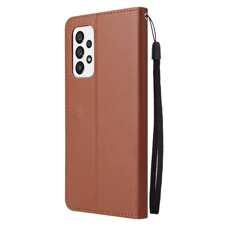 For Samsung Galaxy A73 5G 3 Card Slots Multifunctional Leather Phone Case