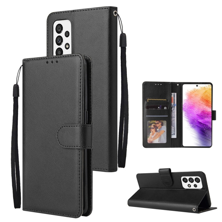 For Samsung Galaxy A73 5G 3 Card Slots Multifunctional Leather Phone Case