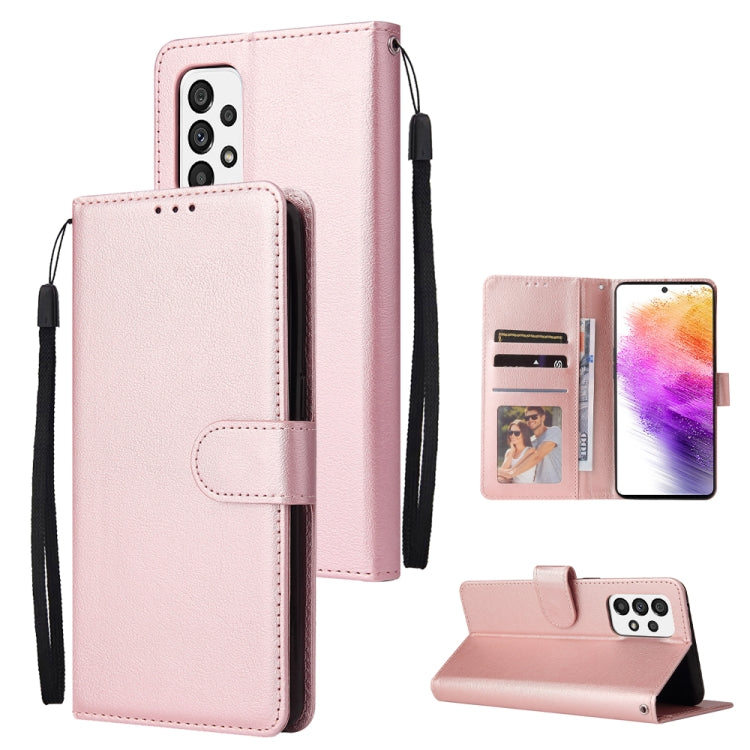 For Samsung Galaxy A73 5G 3 Card Slots Multifunctional Leather Phone Case