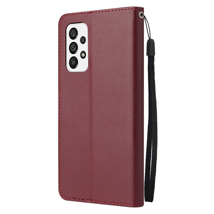 For Samsung Galaxy A73 5G 3 Card Slots Multifunctional Leather Phone Case