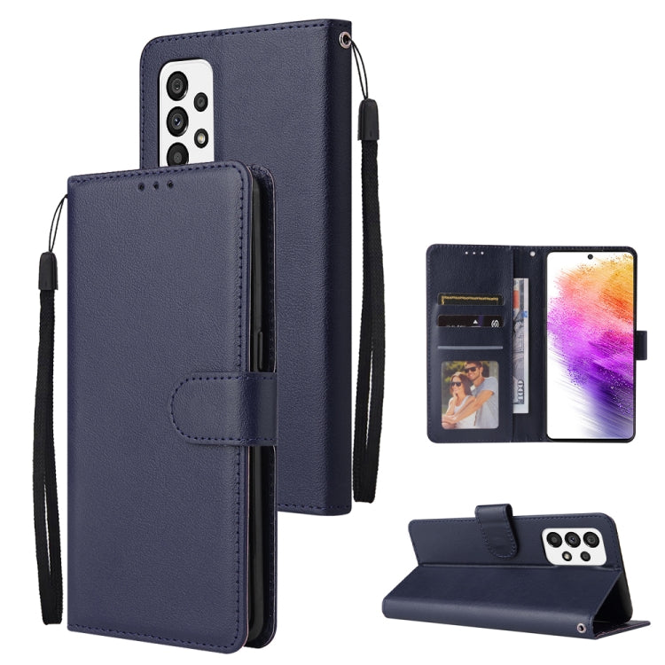 For Samsung Galaxy A73 5G 3 Card Slots Multifunctional Leather Phone Case