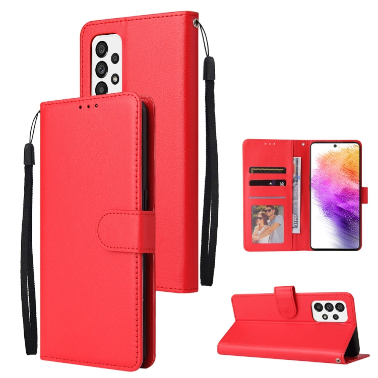 For Samsung Galaxy A73 5G 3 Card Slots Multifunctional Leather Phone Case