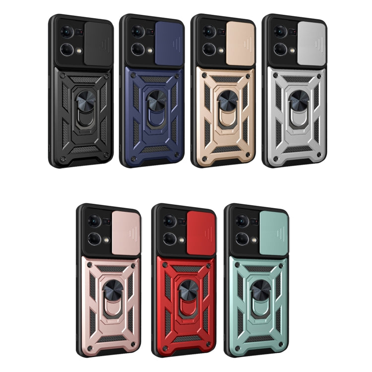 For OPPO Reno7 4G Sliding Camera Design TPU + PC Phone Case