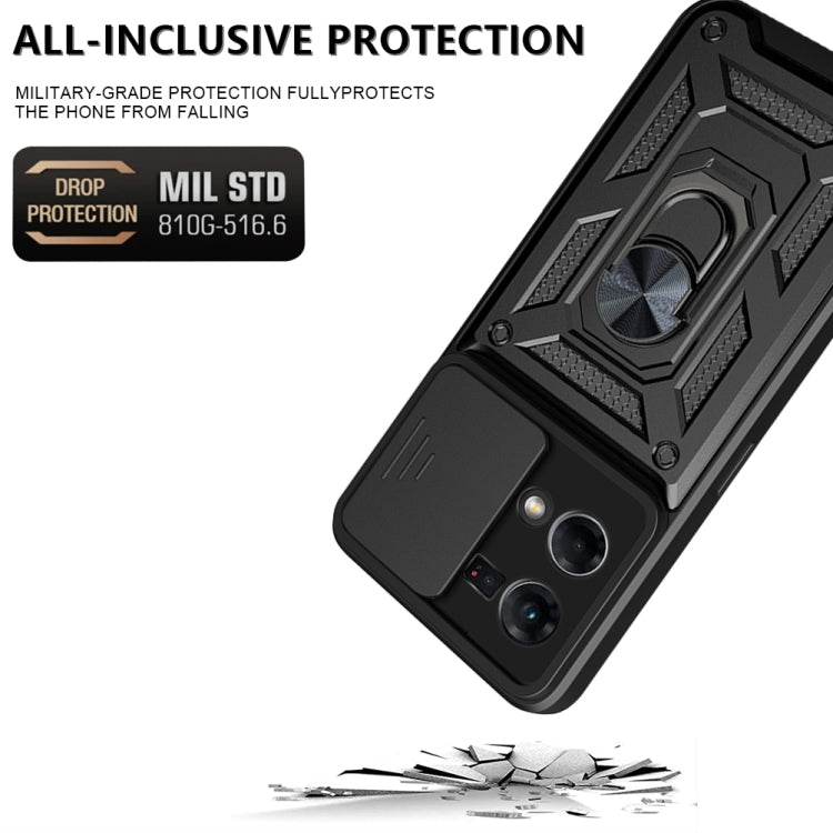 For OPPO Reno7 4G Sliding Camera Design TPU + PC Phone Case