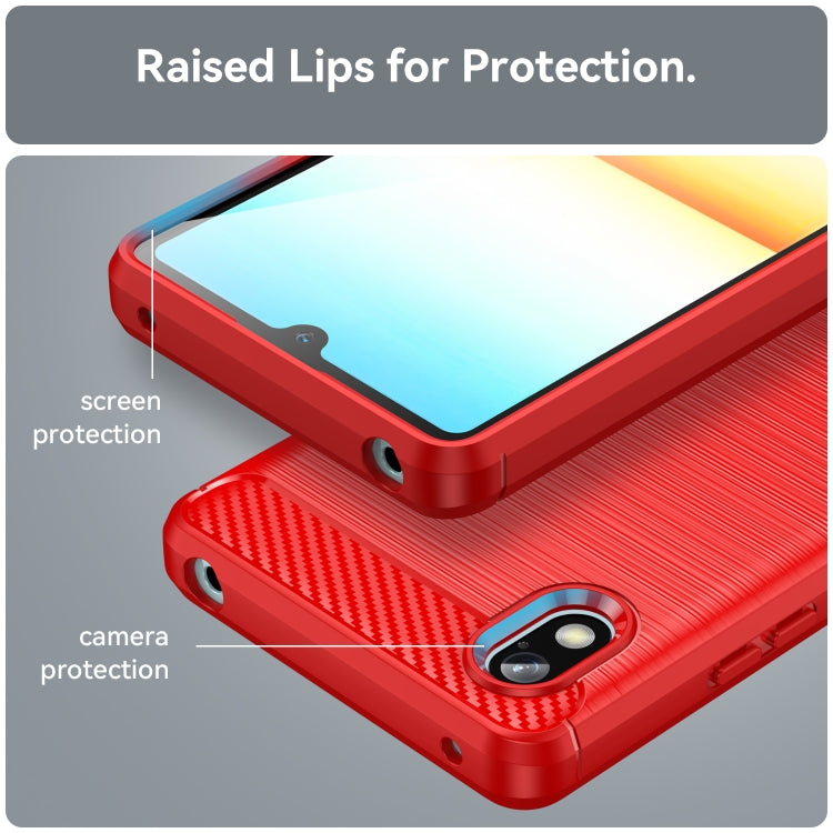 For Sony Xperia Ace III Brushed Texture Carbon Fiber TPU Phone Case