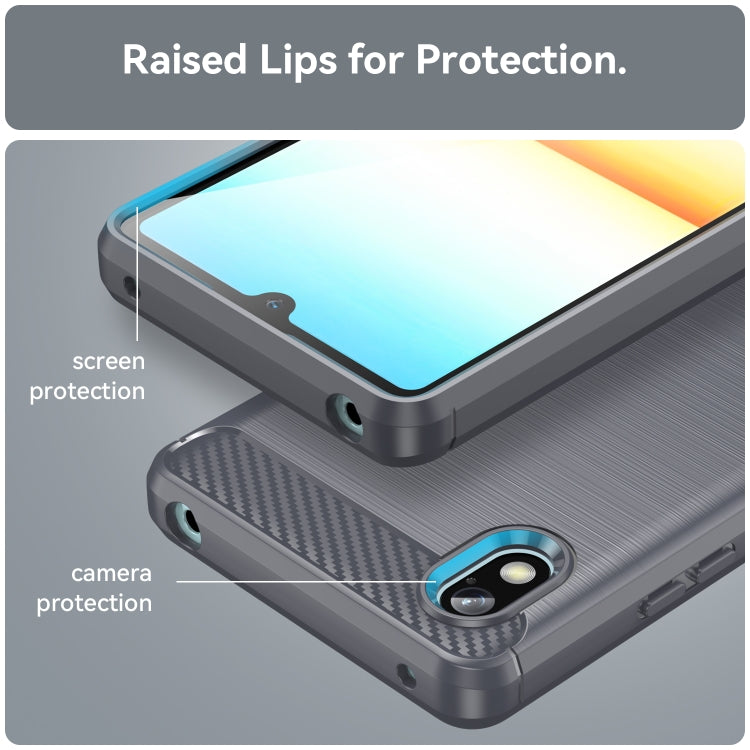 For Sony Xperia Ace III Brushed Texture Carbon Fiber TPU Phone Case