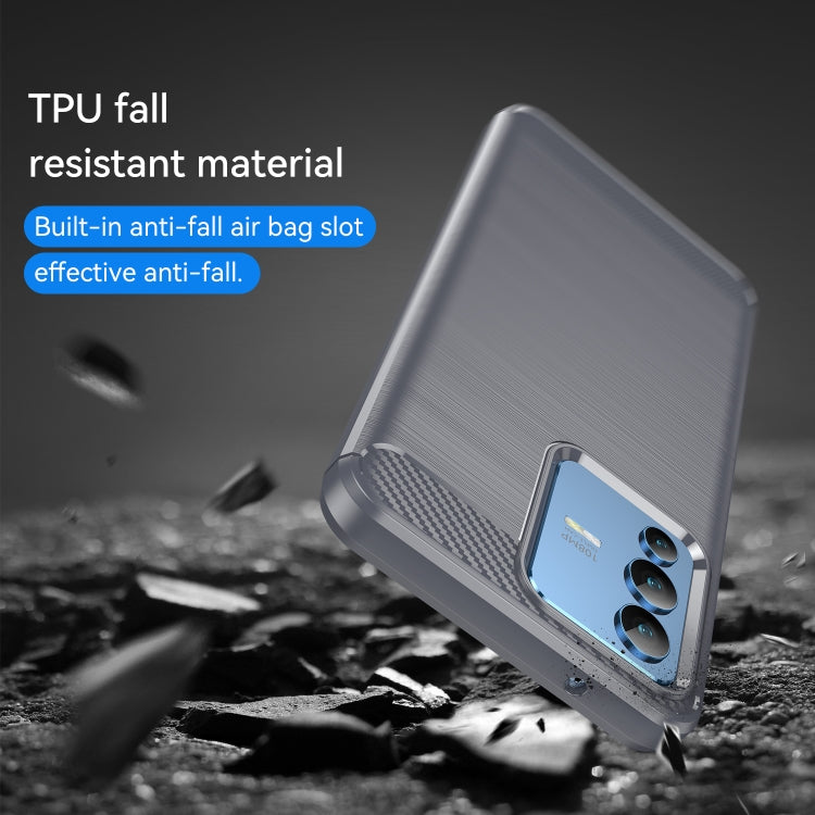 For vivo V23 5G Brushed Texture Carbon Fiber TPU Phone Case