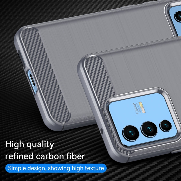 For vivo V23 5G Brushed Texture Carbon Fiber TPU Phone Case