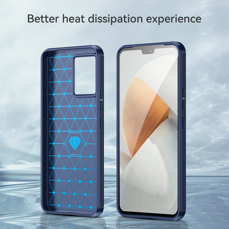 For vivo V23 5G Brushed Texture Carbon Fiber TPU Phone Case