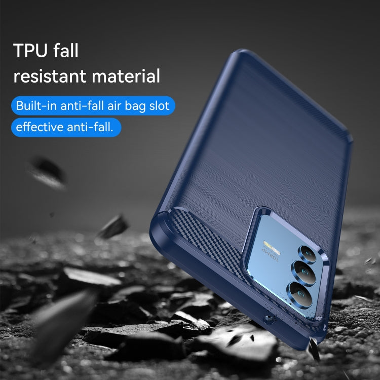 For vivo V23 5G Brushed Texture Carbon Fiber TPU Phone Case